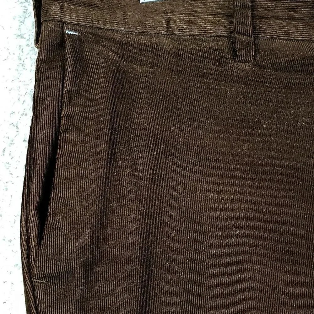 Peter Millar 34x30 Brown Corduroy Crown Sport Flat Front Straight Corduroy Pants